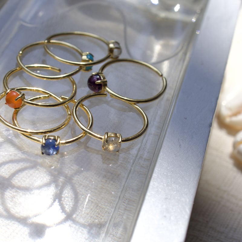 2Ring set販売 〗ルビー4×4【 Free size 】×ボールチェーンRing【 2Ring set販売 〗ルビー4×4【 Free size 】×ボールチェーンRing【