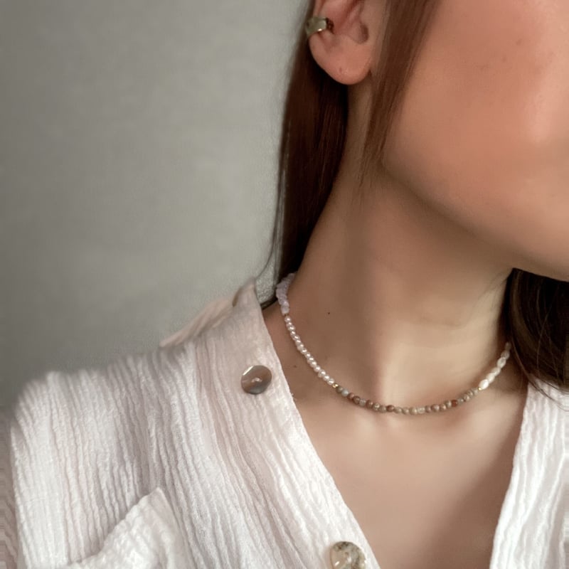 necklace 〗2way stone necklace(インプレッションストーン) |