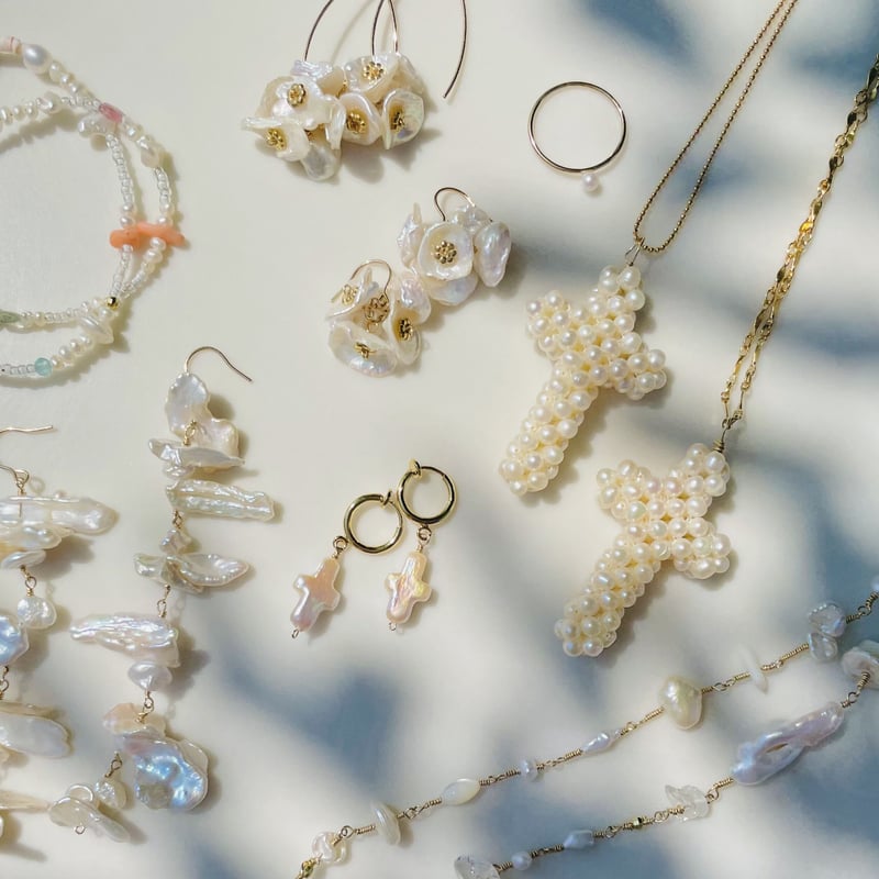 pierce 〗淡水ケシパールピアス | mer scintillante