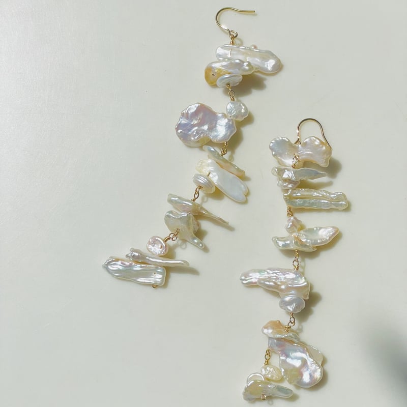 pierce 〗淡水ケシパールピアス | mer scintillante