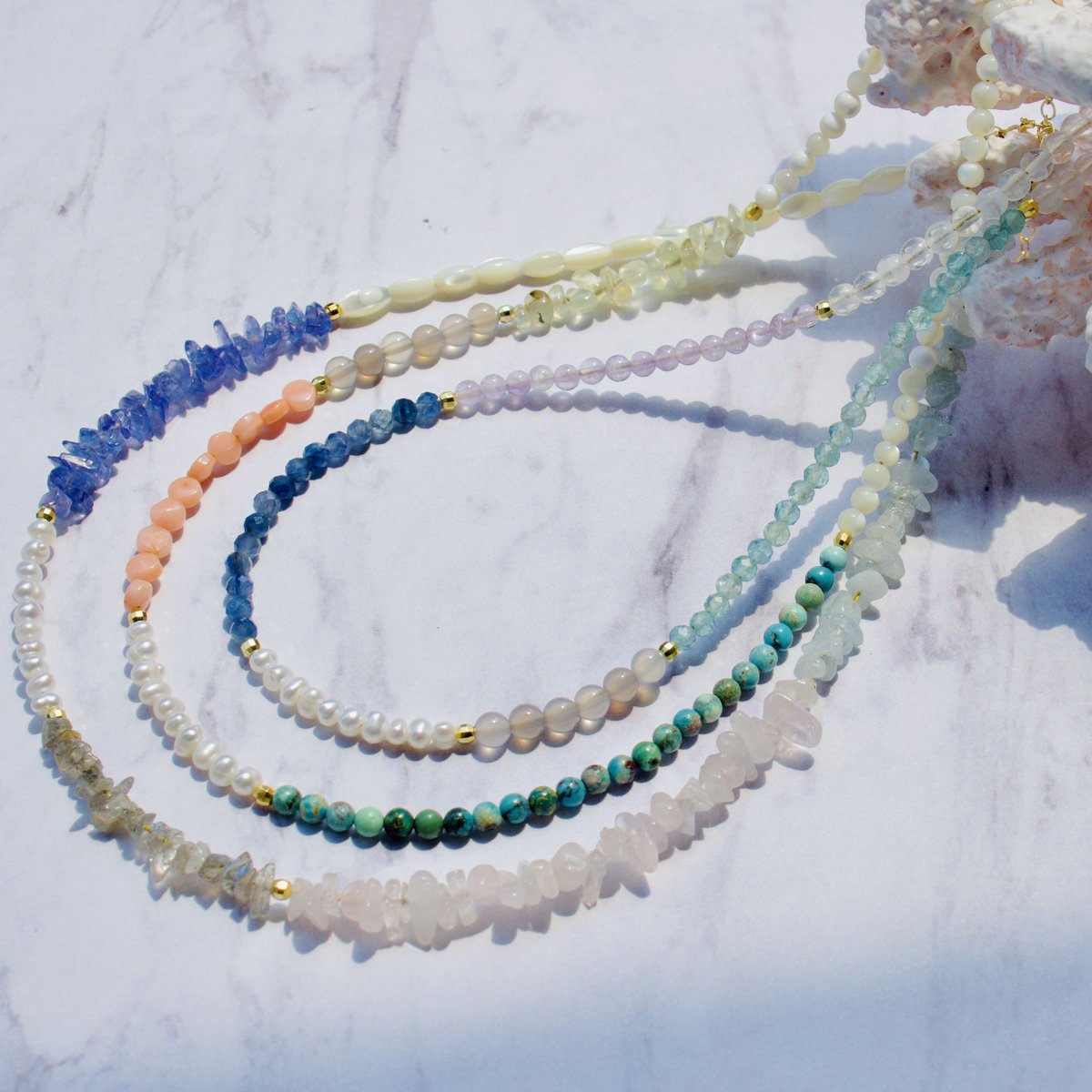 necklace 〗2way stone necklace(インプレッションストーン) |