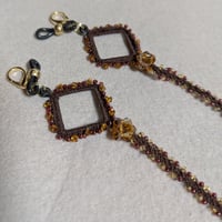 クリスタルガラスビーズ入りエビ編みレースのメガネ＆マスクコード