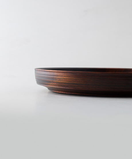 栃 挽きたて 盆 φ10.0 艶消し茶　拭き漆