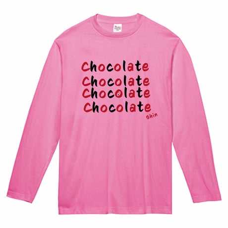 【ロンT】 オリジナル「チョコレートロゴ」【長袖】【ピンク】【薄手】