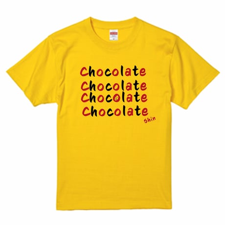 【Tシャツ】オリジナル 「チョコレートロゴ」【薄手】【イエロー】