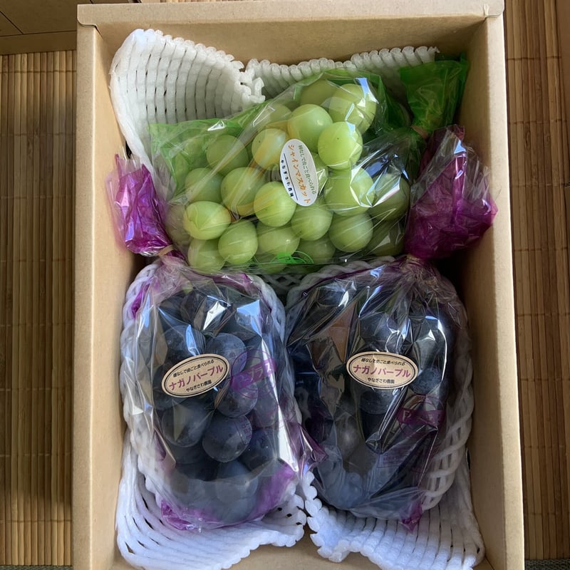 産地厳選　シャインマ スカット＆ナガノパープル　各2 パック　総重量約1.3kg シャインマスカット＆ナガノパープル 2パック入り ご家庭用