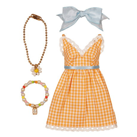 オレンジギンガムチェックワンピースセット | SPICE online shop