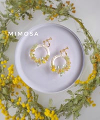【イヤリング】Flower Wreathe -MIMOSA-