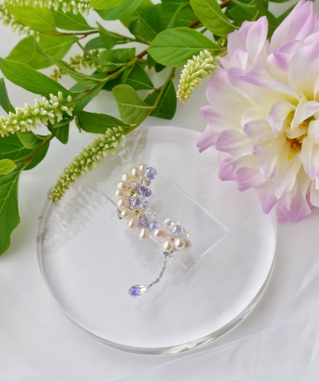 【イヤーカフ】アシンメトリー紫陽花カフ