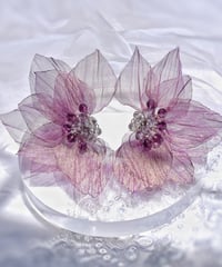 【イヤリング】咲いたflowerパープル