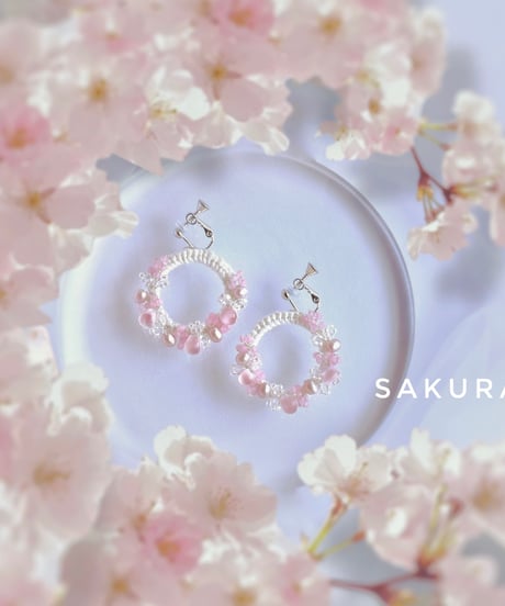 【イヤリング】Flower Wreathe -SAKURA-