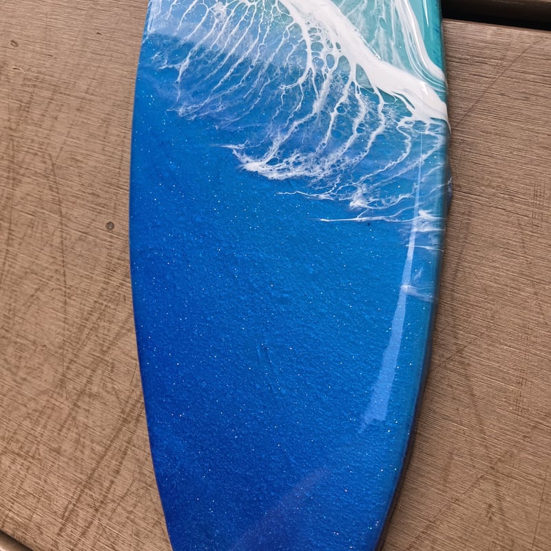 レジンアート海(サーフボード、訳あり) 海レジンアート〜サーフボード時計 L〜 | TSUYOSHIの海レジンアート
