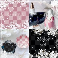 【白磁用】櫻の宴 ・ 櫻色＆漆黒 2色セット　A4    (1枚968円)