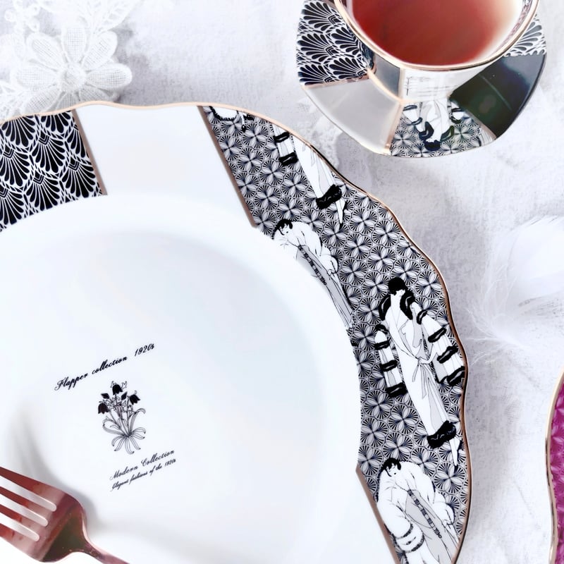 白磁用】フラッパーコレクション1920s・ブラック 転写紙 A3