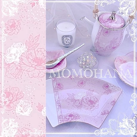 【白磁用】芍薬(しゃくやく)の宵 桃花色(ももはないろ) 転写紙　A4