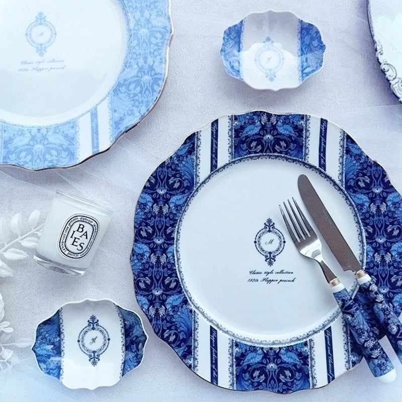 白磁用】孔雀クラシック・ネイビー 転写紙 A3 | Christina Reefa