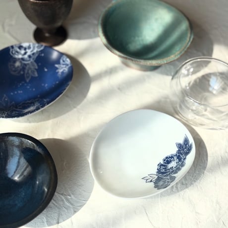 【白磁用】芍薬の宵 転写紙　瑠璃紺　A4