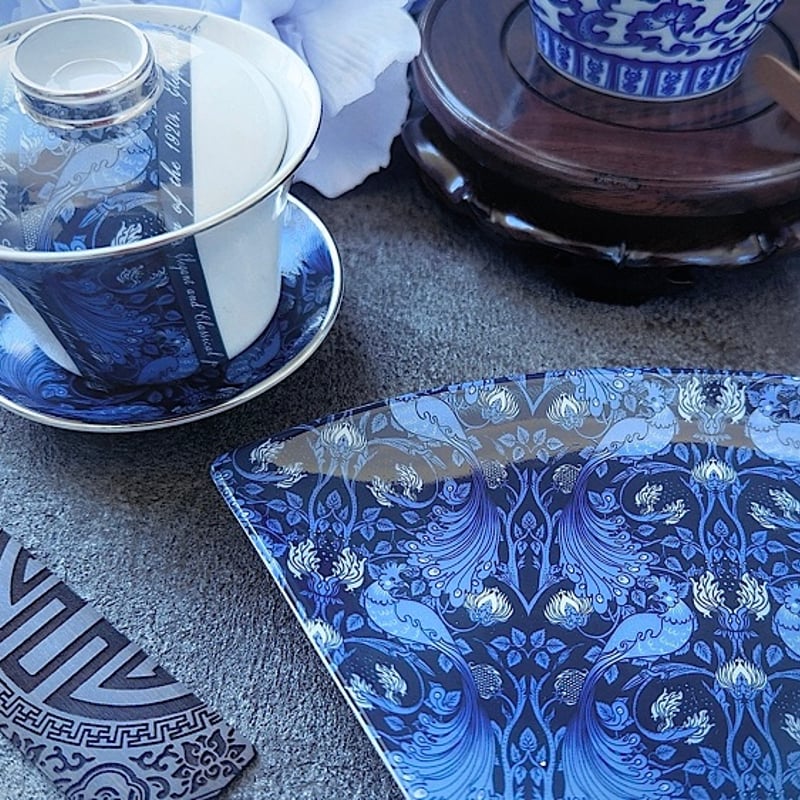 白磁用】孔雀クラシック・ネイビー&ブルー 2色セット（1枚 1,056円) A3