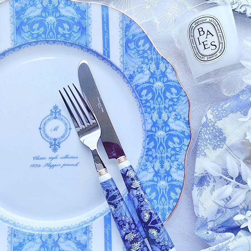 白磁用】孔雀クラシック・ブルー 転写紙 A3 | Christina Reefa