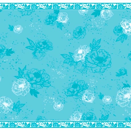 【白磁用】芍薬の宵 転写紙　花緑青・瑠璃紺 2色セット A4