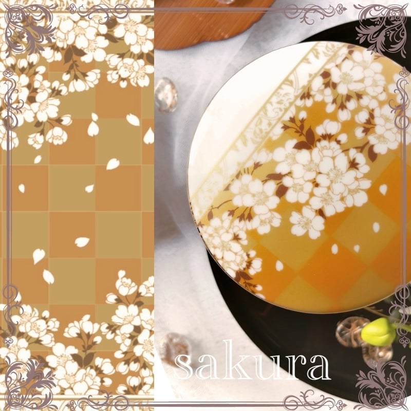 白磁用】櫻の宴 ・ 金箔風&銀箔風 2色セット A4 (1枚968円 白磁用】櫻の宴 ・ 金箔風&銀箔風 2色セット A4 (1枚968円