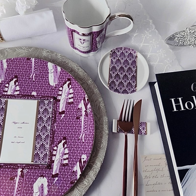 白磁用】フラッパーコレクション1920s・パープル 転写紙 A3