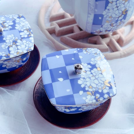 【白磁用】櫻の宴 花緑青・瑠璃色   2色セット(1枚 968円)  A4