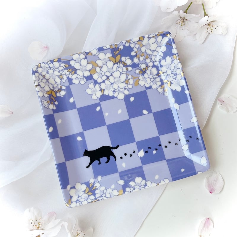 白磁用】櫻の宴・瑠璃色 転写紙 A4 | Christina Reefa