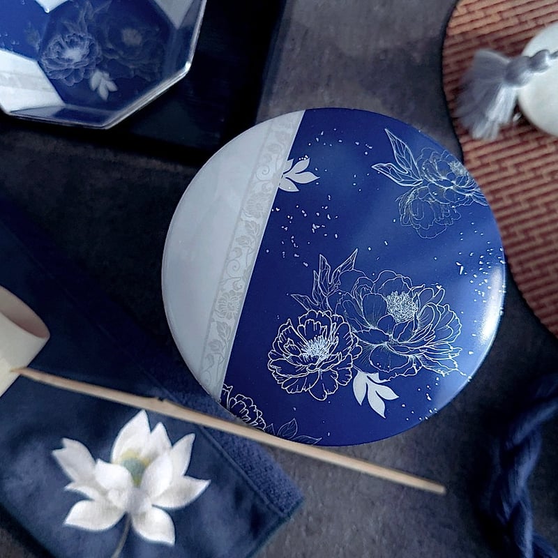 白磁用】芍薬の宵 転写紙 瑠璃紺 A4 | Christina Reefa