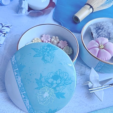 【白磁用】芍薬の宵 転写紙　花緑青・瑠璃紺 2色セット A4