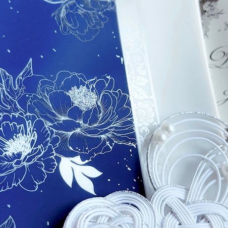【白磁用】芍薬の宵 転写紙　瑠璃紺　A4
