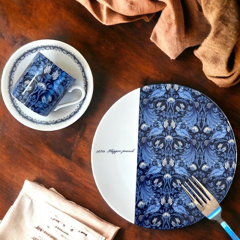 白磁用】孔雀クラシック・ネイビー 転写紙 A3 | Christina Reefa