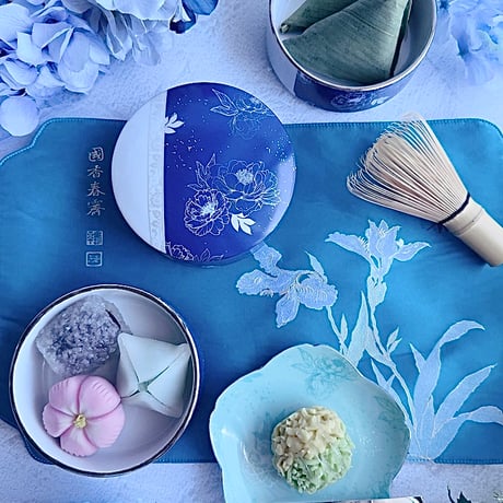 【白磁用】芍薬の宵 転写紙　花緑青・瑠璃紺 2色セット A4