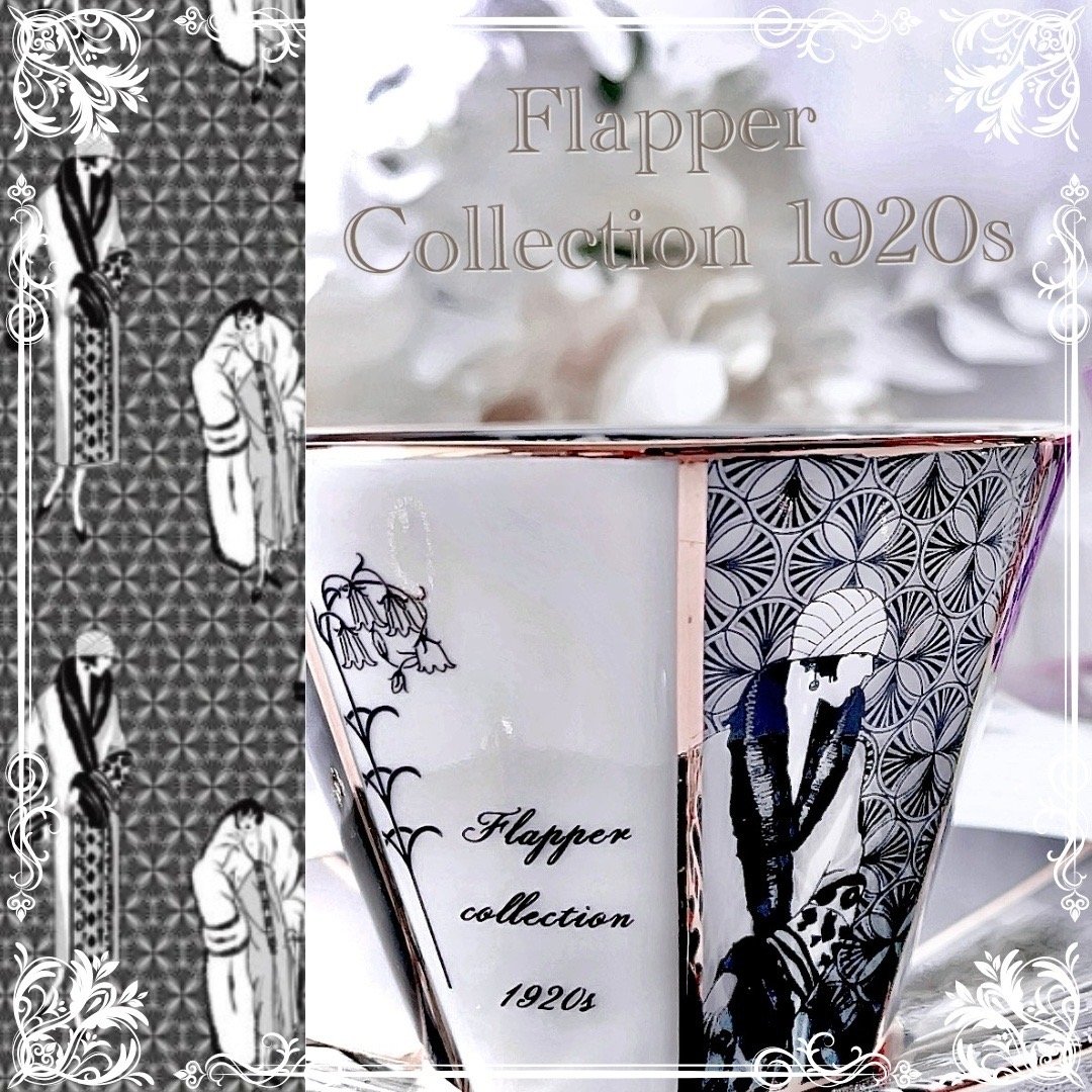 白磁用】フラッパーコレクション1920s・ブラック 転写紙 A3