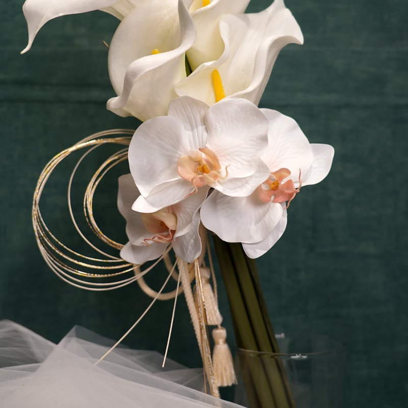 高級 造花 カラーと胡蝶蘭のブーケ〈一点もの〉 | 高級 造花 マリアン