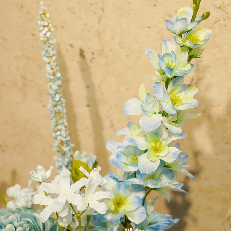 高級 造花 ブルー・ワントーン ヴィンテージ加工鉢〈一点もの〉 | 高級