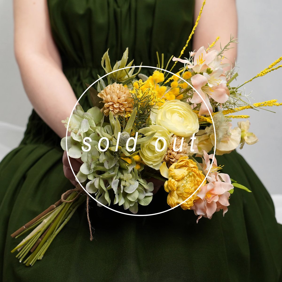 高級造花 ブーケ ミモザのミニブーケ〈一点もの〉 | 高級 造花