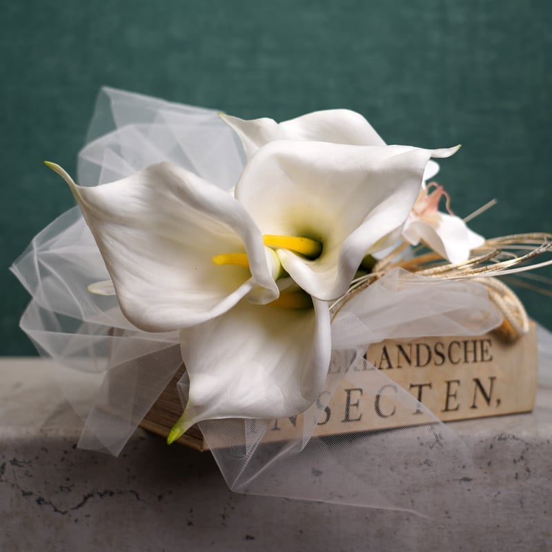 高級 造花 カラーと胡蝶蘭のブーケ〈一点もの〉 | 高級 造花 マリアン