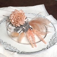 高級 造花　ヘッド装花　ソラフラワー　モーブピンク系〈一点もの〉