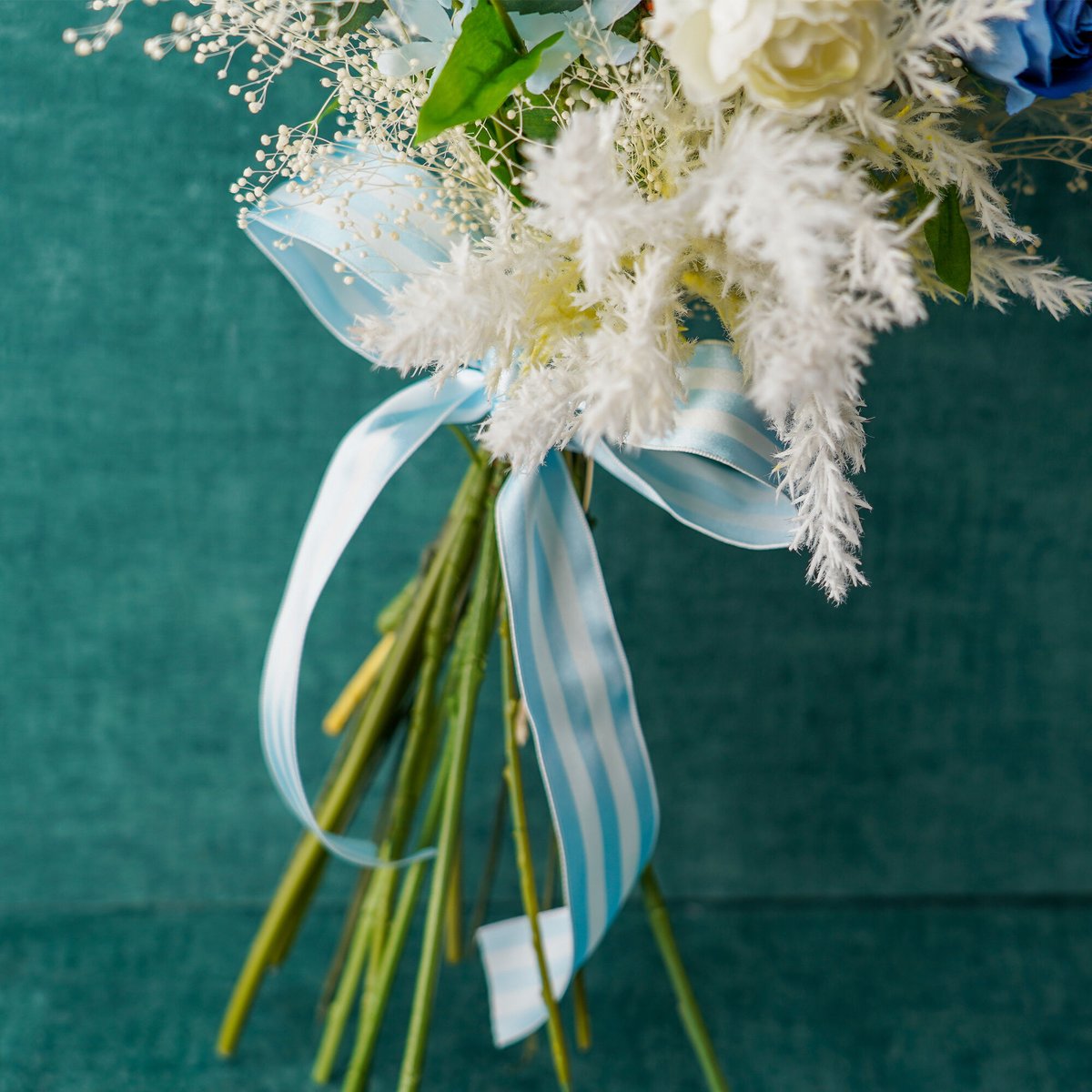 青系 造花 花束・ブートニア セット 楽天市場】ブルー系のブートニア 単品と選べるブーケ同時購入で半額