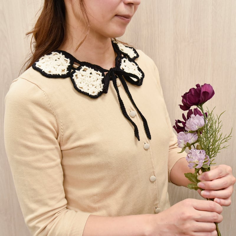 モチーフつなぎのつけ襟 編み物キット | WISTERIA 手作りのお店
