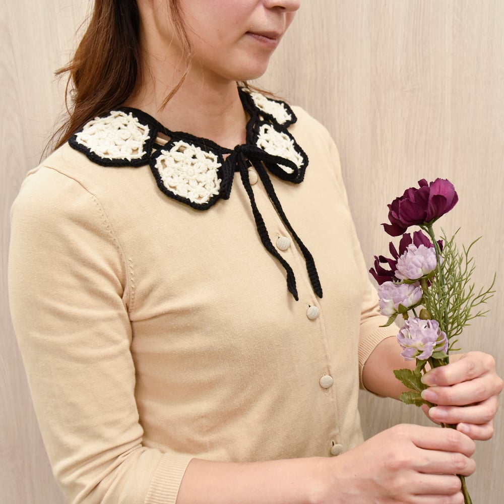 モチーフつなぎのつけ襟 編み物キット | WISTERIA 手作りのお店