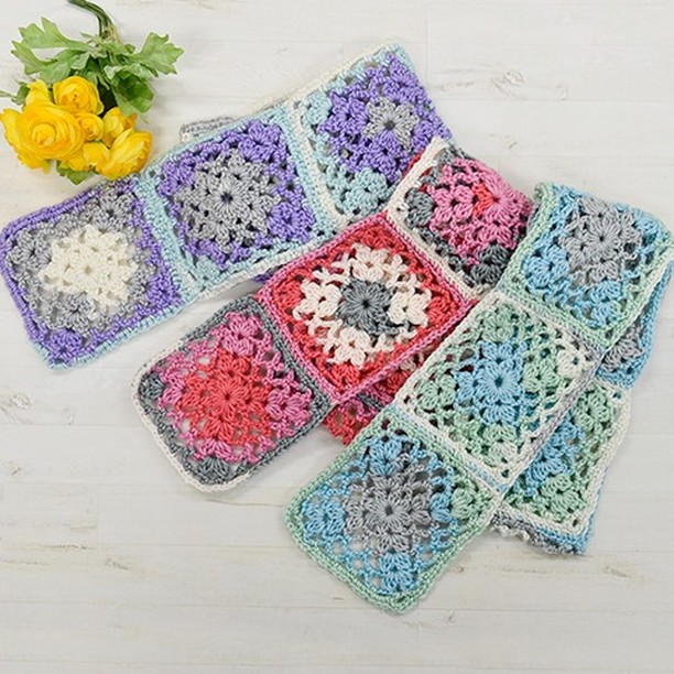 モチーフつなぎのミニマフラー 編み物キット | WISTERIA 手作りのお店