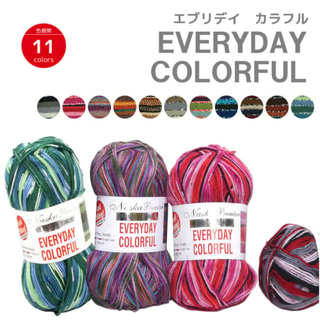 エブリデイ　カラフル　EVERYDAY　COLORFUL　洗える　手編み　アンチピリング　NASKA　グラデーション　knitting  yarn