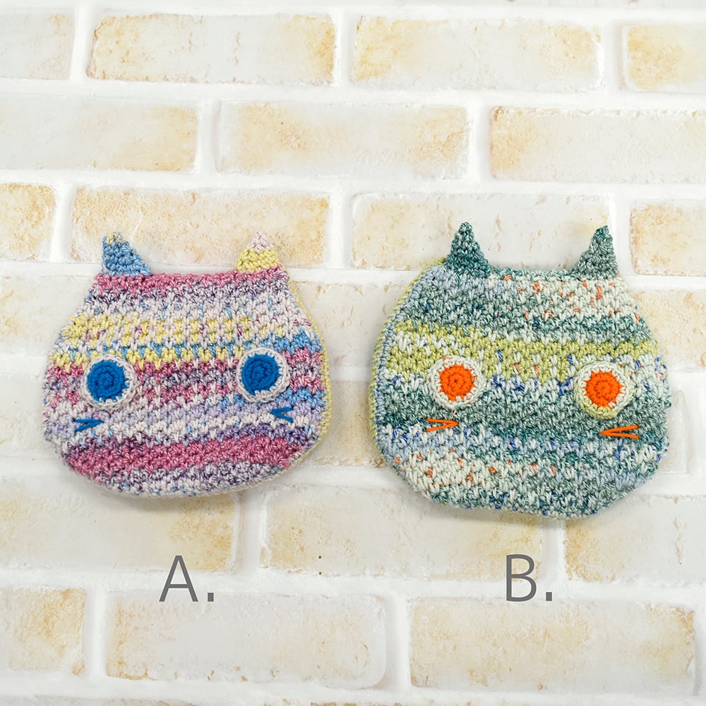 ねこのバネ口ポーチ 編み物キット | WISTERIA 手作りのお店