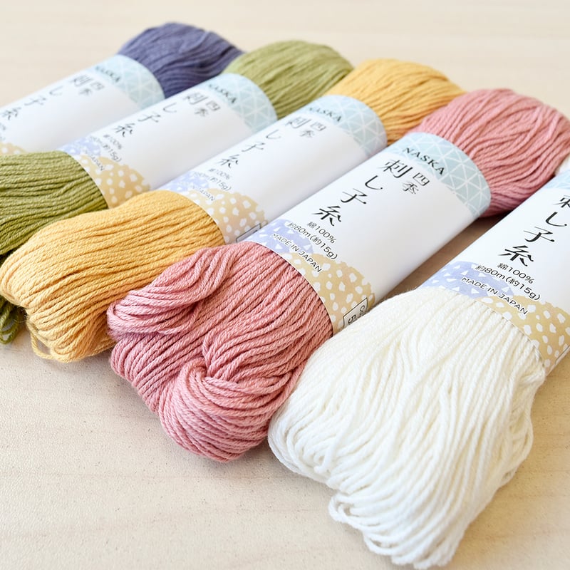 新】四季刺し子糸 かせ巻 約80m 日本製 Sashiko thread NASKA | W 新】四季刺し子糸 かせ巻 約80m 日本製 Sashiko thread NASKA | W