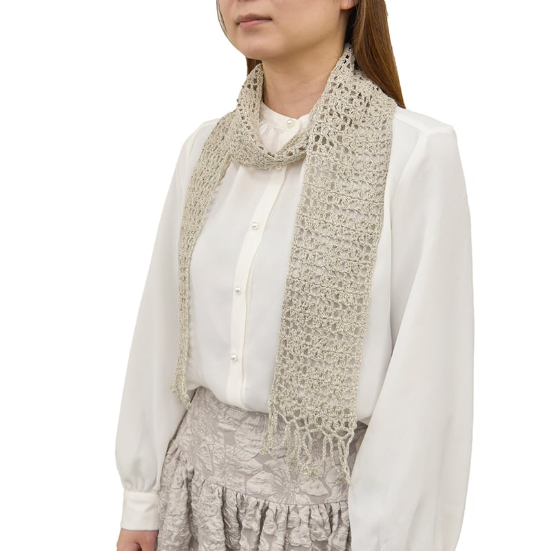 リネンシルクで編む お花のストール 手編みキット ハンドメイド