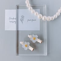 《2コで1セット》パールとお花ヘアクリップ