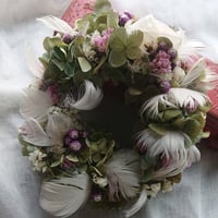 2.ハーフリース デルフィニュームのハーフムーンリース ◇ ドライフラワー : 富良野