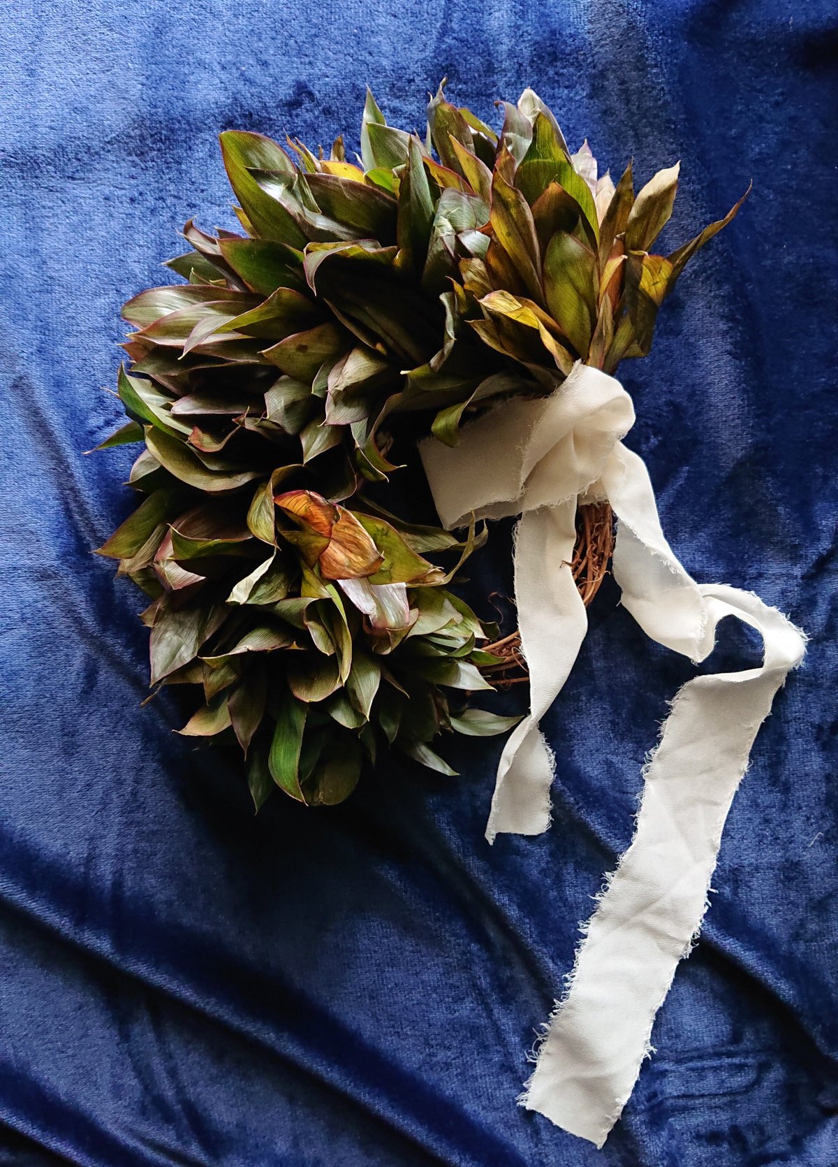 2.ハーフリース デルフィニュームのハーフムーンリース ◇ ドライフラワー : 富良野